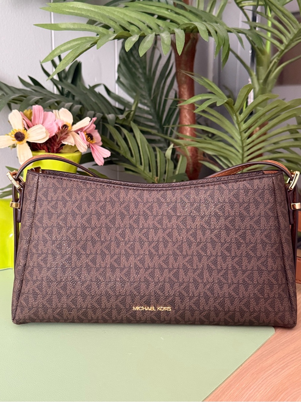 Michael Kors Brown Monogram Crossbody Bag